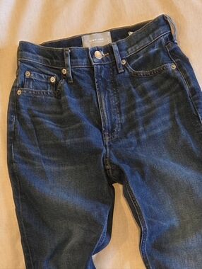 Everlane Original Cheeky Straight Jean 24S Dark Wash High Rise Crop Denim